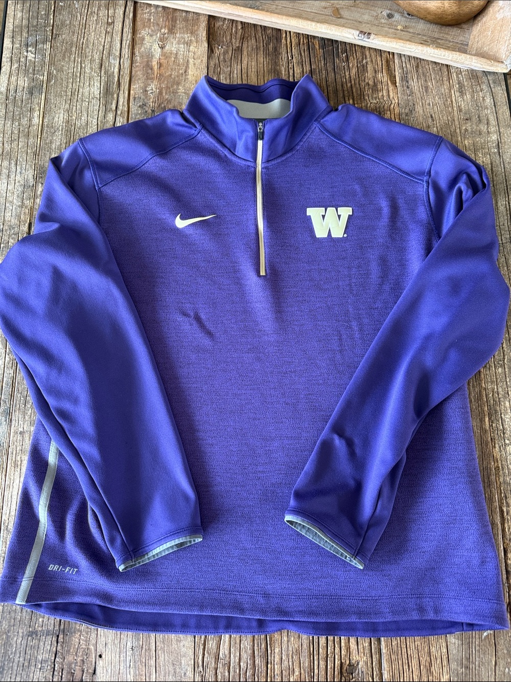 Nike Dri Fit Purple Half-Zip Pullover with Husky Logos UW Huskies